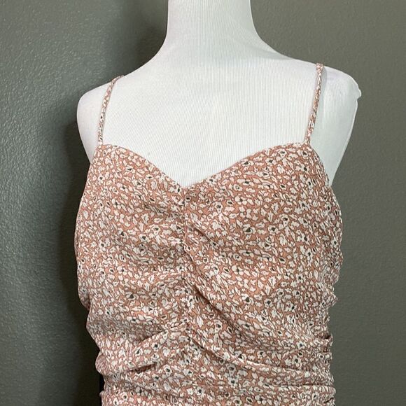 NWT Lulus Walk the Walk Mauve Floral Print Ruched Bodycon Mini Dress - Picture 4 of 15